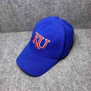 Kansas Jayhawks Hat Cap Fitted Mens L/XL Blue NCAA College Basketball One Fit